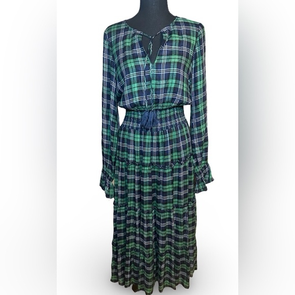 Sail to Sable smocked waist plaid dress size S - Picture 3 of 7
